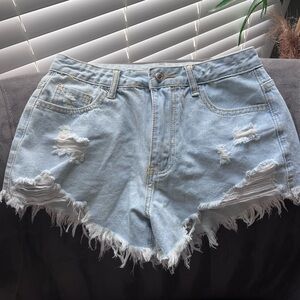 Cutoff denim shorts size 4 light wash